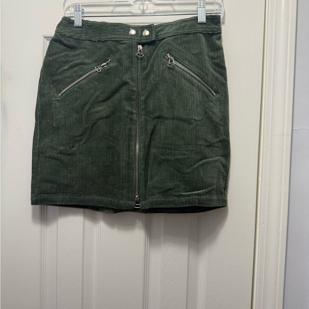 Lulu's Forest Green Corduroy Mini Skirt